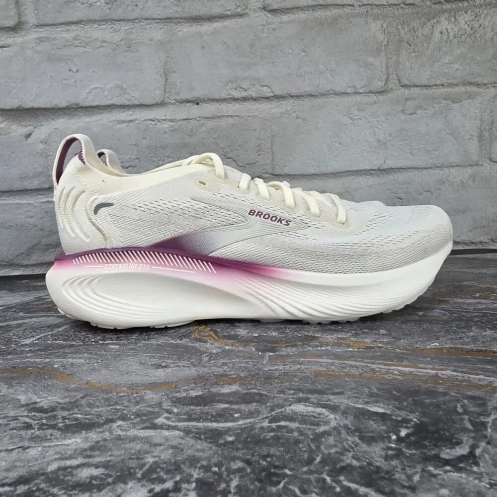 Brooks Adrenaline GTS 25 Coconut Argyle Purple Women's Running Shoes Size 10.5